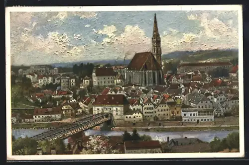 AK Steyr, Ortsansicht mit Brücke