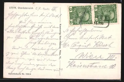 AK Steyr, Ortsansicht mit Brücke