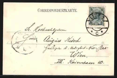 AK Linz a. d. Donau, Uferpartie mit Kirche