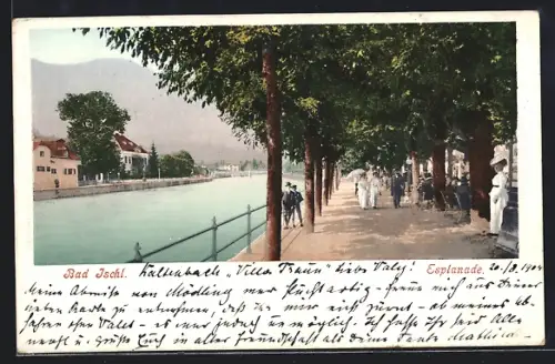 AK Bad Ischl, Flaneure auf der Esplanade