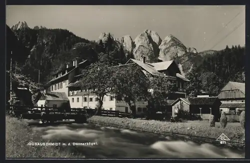 AK Gosau, Gasthof Gosauschmidt m. d. Donnerkögel