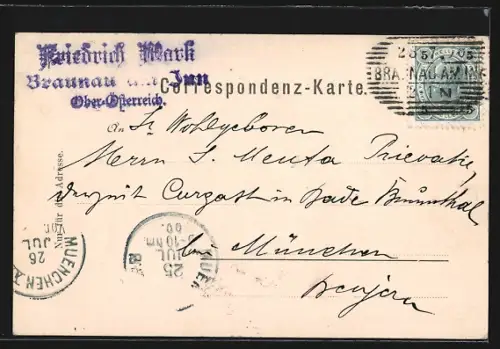 AK Braunau a. Inn, Ortspartie mit Stadtplatz