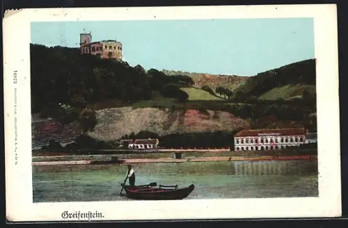AK Greifenstein / Donau, Blick zur Burg Greifenstein
