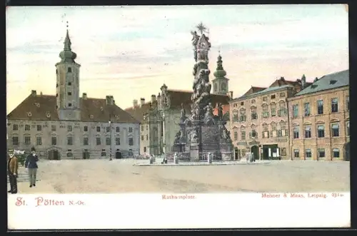 AK St. Pölten /N.-Oe., Rathausplatz