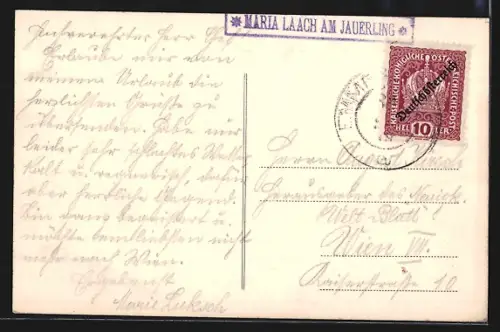 AK Maria Laach a. Jauerling, Ortsansicht mit Kirche