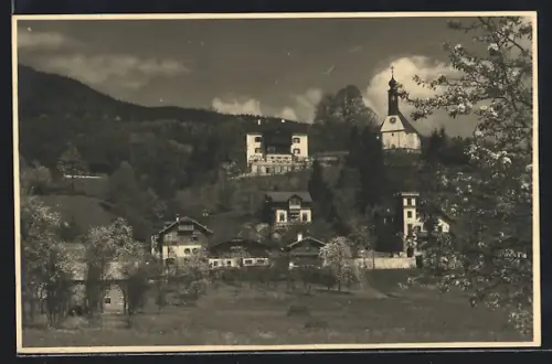 AK Mondsee /Salzkammergut, Teilansicht mit Kirche