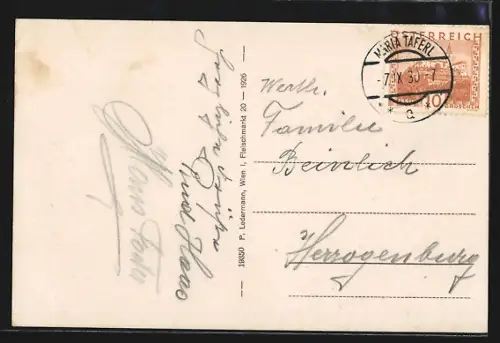 AK Maria-Taferl, Marktplatz mit Blick auf Kirche und Häuser