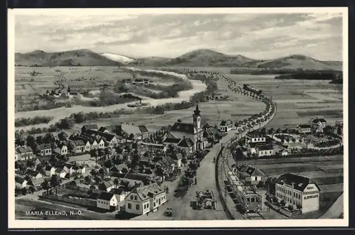 AK Maria-Ellend, Totale der Ortschaft