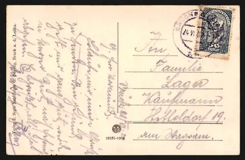 AK Bruck a. d. Leitha, Untere Platzansicht mit Sparkasse