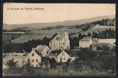 AK St. Lorenzen a. Wechsel, Ortspanorama