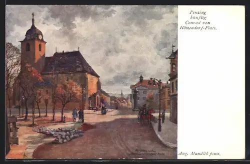 Künstler-AK Wien, Penzing, künftig Conrad von Hötzendorf-Platz