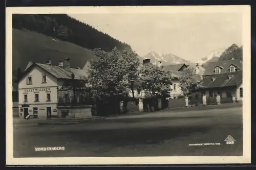 AK Vordernberg, Ortspartie mit Gasthuas Franz Wallner