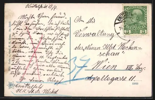 AK Knittelfeld /Obersteier, Ortsansicht aus der Vogelschau