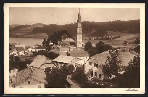 AK Mattsee, Ortsansicht mit Kirche
