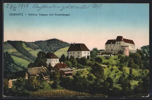AK Leibnitz, Schloss Seggau mit Kreutzkogel