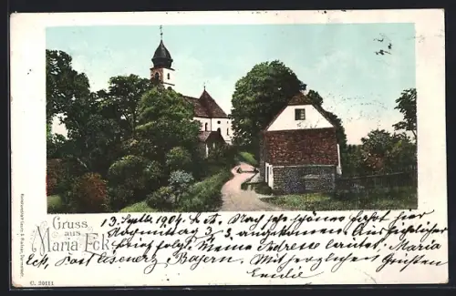 AK Siegsdorf, Kloster Maria Eck, Blick zur Kirche