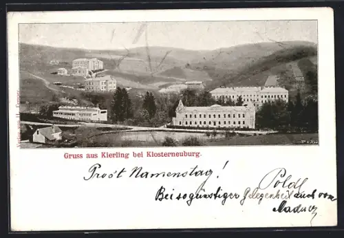 AK Kierling, Ortsansicht in den Bergen