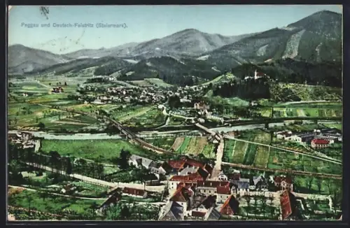 AK Peggau /Steiermark, Ortsansicht mit Deutsch-Feistritz