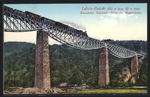 AK Lafnitz, Eisenbahn auf dem Viadukt der Wechselbahn