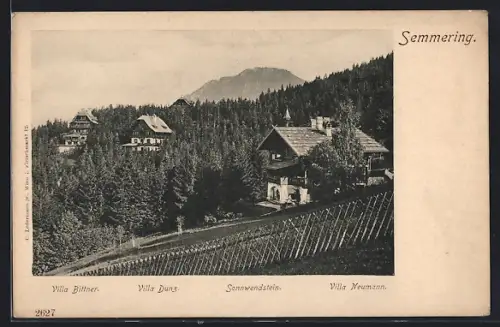 AK Semmering, Villa Bittner, Villa Dunz, Sonnwendstein, Villa Neumann