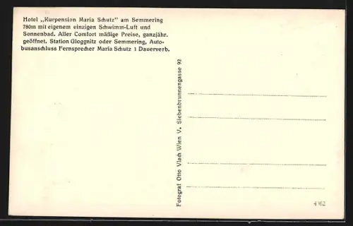 AK Semmering, Hotel Kurpension Maria Schutz, Speisesaal