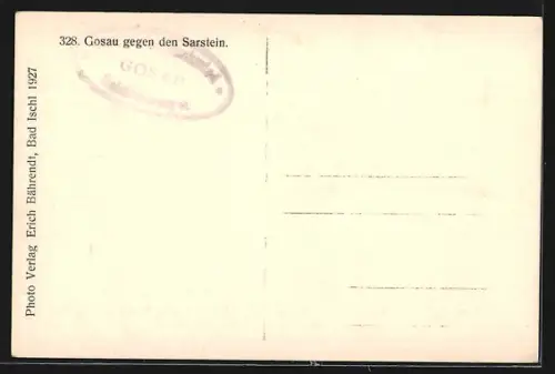 AK Gosau, Ortsansicht gegen den Sarstein