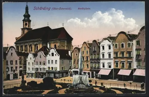 AK Schörding, Blick auf den Stadtplatz