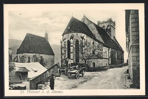 AK St. Michael a. Donau, Strassenpartie im Ort