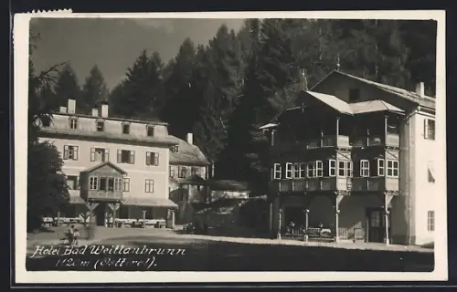 AK Bad Weitlanbrunn, Partie am Hotel