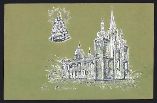 Präge-AK Mariazell, Kirche und schwebendes Gnadenbild