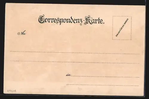 Lithographie Hallstatt, Uferpartie mit Kirche