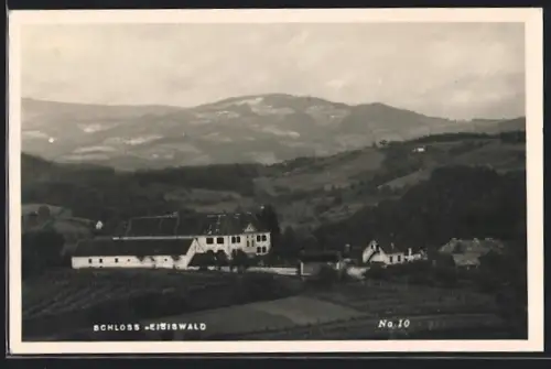 AK Eibiswald, Schloss Eibiswald mit Umgebung aus der Vogelschau
