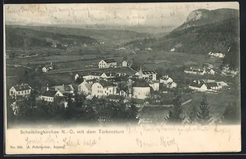 AK Scheiblingkirchen, Ortsansicht mit dem Türkensturz