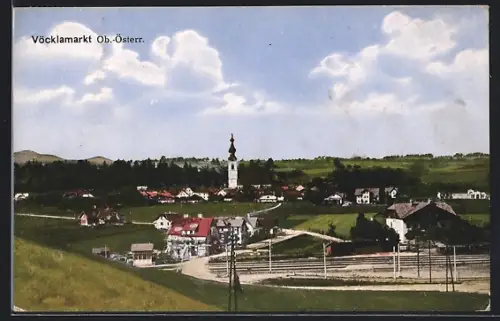 AK Vöcklamarkt /O.-Ö., Gesamtansicht aus der Vogelschau