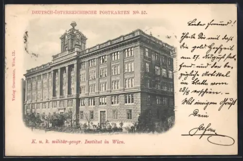 AK Wien, K. u. k. militär.-geogr. Institut