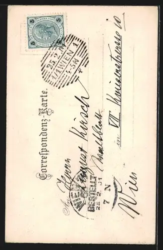 Lithographie Alt-Wien, Heiligenkreuzerhof, Schönlaterng