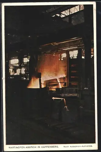 AK Kapfenberg, Martinofen Abstich, Innenansicht der Gussstahlfabrik