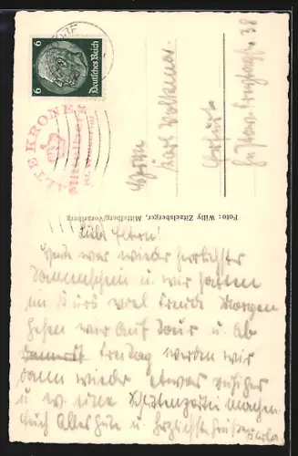 AK Mittelberg i. Kl. Walsertal, Ortsansicht mit Schafalpköpfen