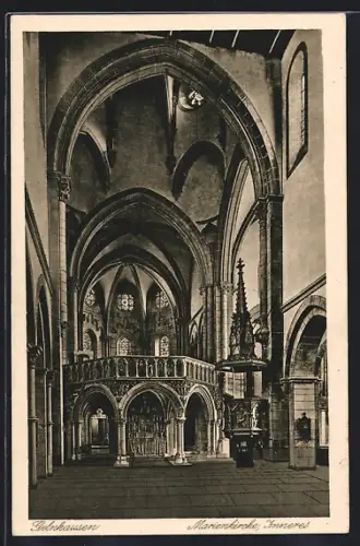 AK Gelnhausen, Innenansicht der Marienkirche