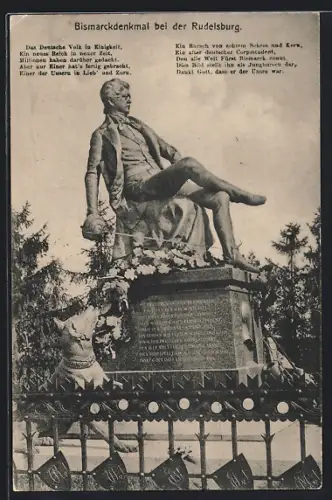 AK Rudelsburg, Bismarckdenkmal bei der Rudelsburg