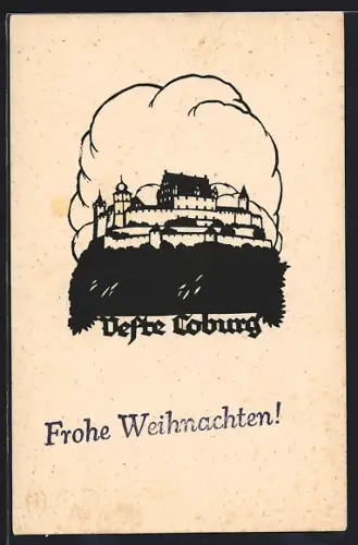 AK Scherenschnitt A. M. Schwindt, Veste Coburg