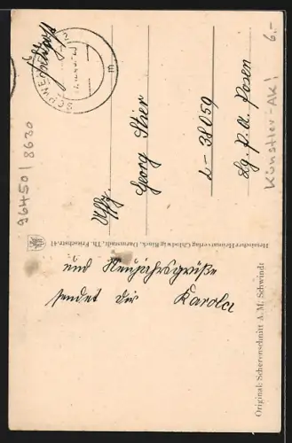 AK Scherenschnitt A. M. Schwindt, Veste Coburg