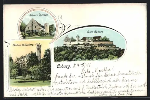 AK Coburg, Veste Coburg, Schloss Rosenau, Schloss Callenberg
