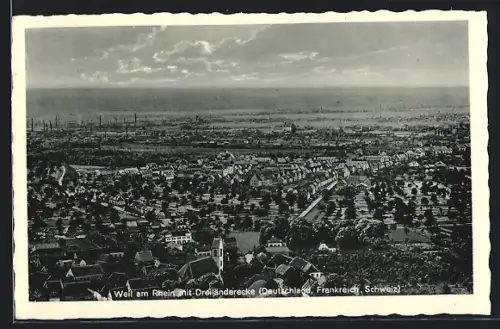 AK Weil am Rhein, Dreiländerecke, Panorama