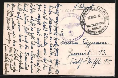 AK Lebach /Saar, Ortsansicht mit Kirche und Feldern