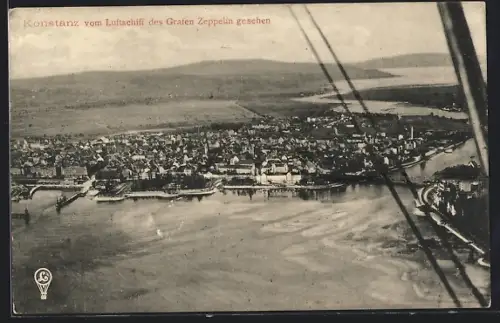 AK Konstanz, Vom Luftschiff des Grafen Zeppelin gesehen