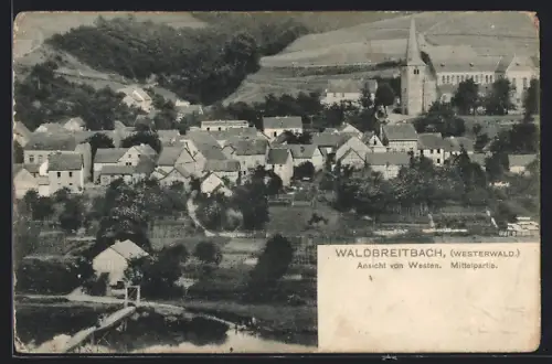 AK Waldbreitbach /Westerwald, Ansicht von Westen, Mittelpartie