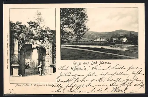 AK Bad Nassau, Altes Freiherrl. Stein`sches Thor, Ortsansicht