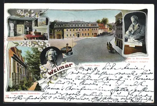 AK Weimar / Thüringen, Goethe-Haus, Gartenansicht, Juno-Zimmer