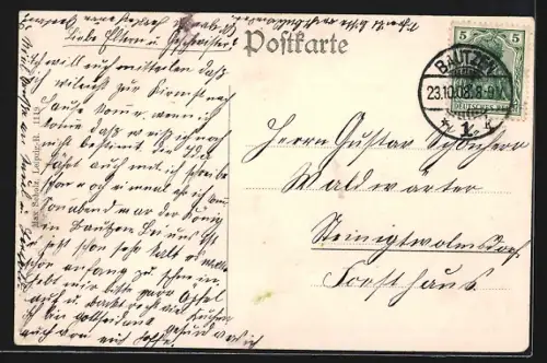 AK Bautzen, Stadttheater, Blick nach dem Lauenturm